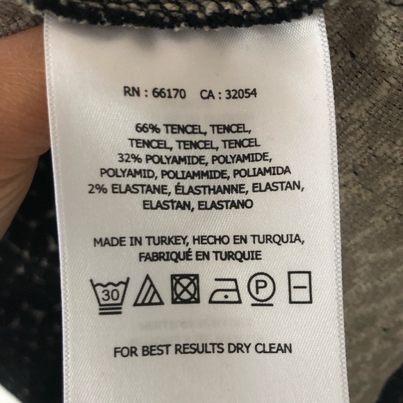 Anthropologie Maeve black knit pencil skirt with white diamond pattern - Picture 6 of 7